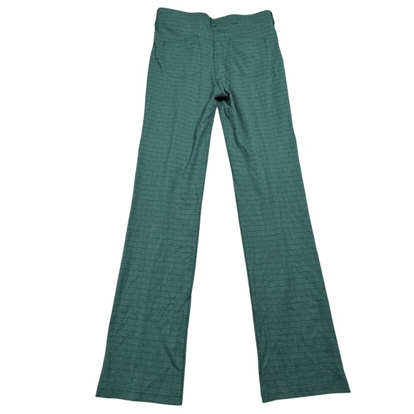 Betabrand Geometric Pattern Stretch Pants Women Size L Green Flared EUC! - Picture 2 of 9